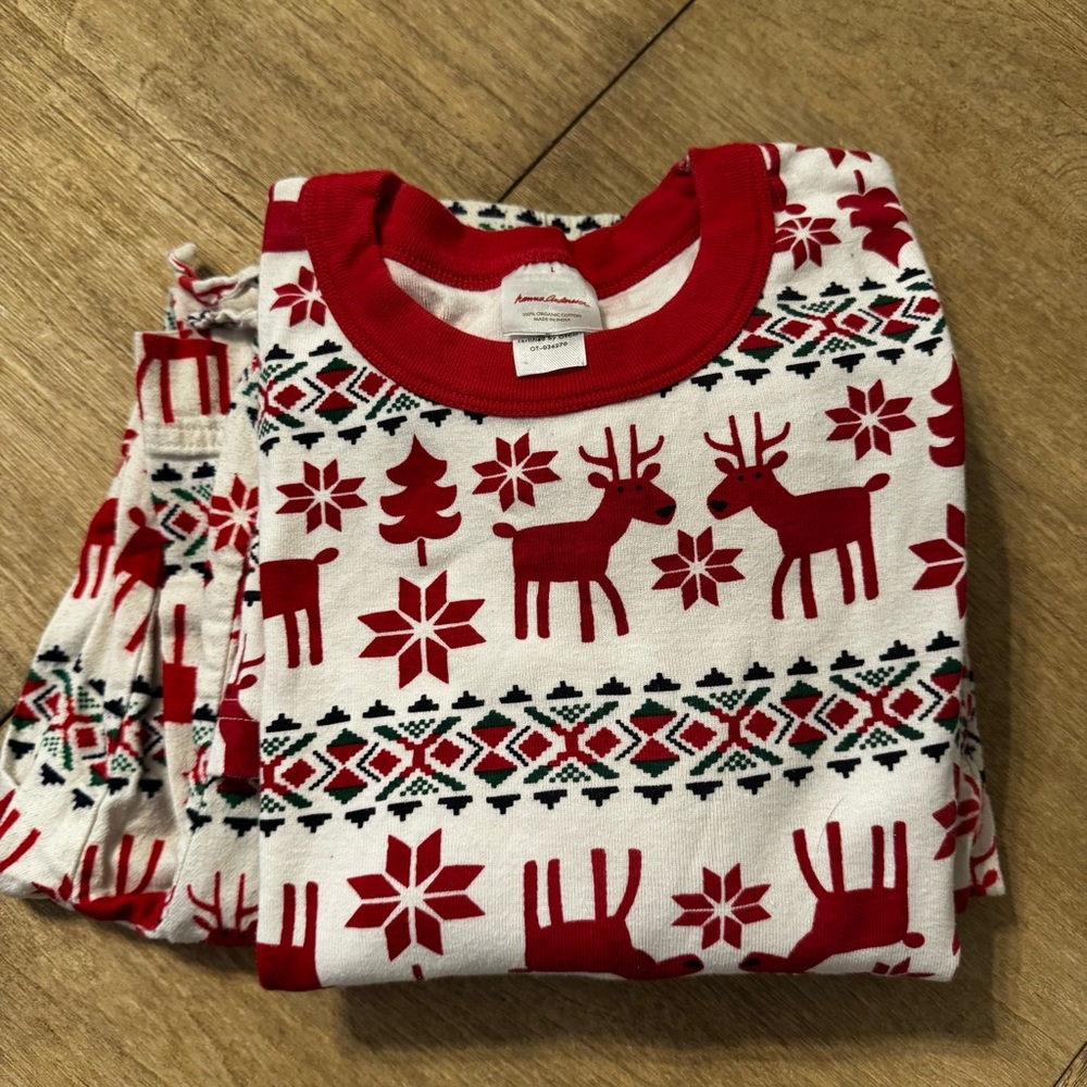 Hanna Andersson Christmas Pajama Set XL – Organic Cotton Top & Flannel Pants